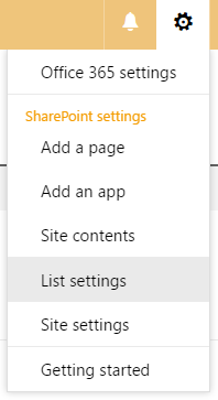 SharePoint Lists - Settings